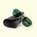 AO Avinger Style Sunglasses – Gold Frame / Green Lens - Image 3