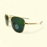 AO Avinger Style Sunglasses – Gold Frame / Green Lens - Image 2