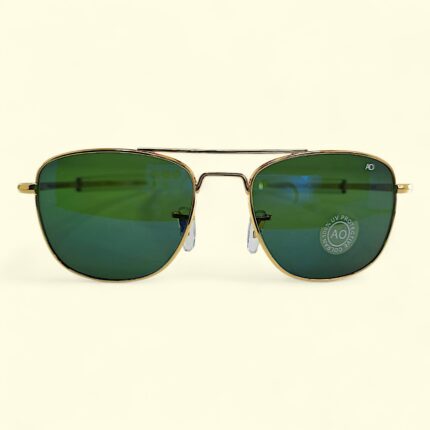 AO Avinger Style Sunglasses – Gold Frame / Green Lens