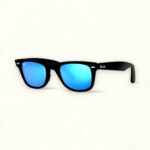 Premium Wayfarer Sunglasses | Blue Mirror Lens - Image 2
