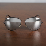 Premium Aviator Sunglasses – Matte Black Frame with Silver Mirror Lens
