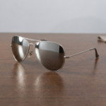 Premium Aviator Sunglasses – Matte Black Frame with Silver Mirror Lens - Image 4