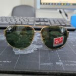 Ray-Ban Style Premium G15 Green Lens Sunglasses – Gold & Black Frame - Image 3