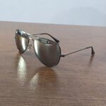 Premium Aviator Sunglasses – Matte Black Frame with Silver Mirror Lens - Image 2