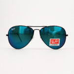 Black Frame Blue Mirror Aviator Sunglasses for Men | Premium UV Protection