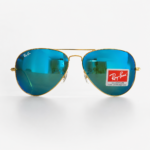 Premium Blue Mirror Aviator Sunglasses for Men & Women – Golden Metal Frame UV400