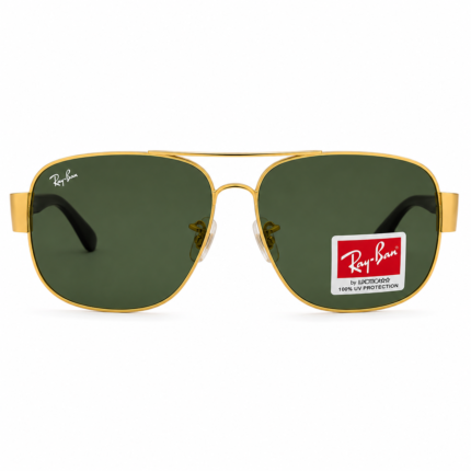 Ray-Ban Style Premium G15 Green Lens Sunglasses – Gold & Black Frame