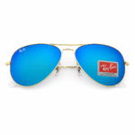Premium Blue Mirror Aviator Sunglasses for Men & Women – Golden Metal Frame UV400 - Image 3