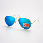 Premium Blue Mirror Aviator Sunglasses for Men & Women – Golden Metal Frame UV400 - Image 2