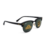 Classic Clubmaster Style Sunglasses – Black Frame | G-15 Green Lens | UV400 Protection - Image 2