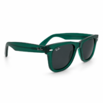 Premium Transparent Emerald Green Wayfarer Sunglasses – Crystal Green Frame | Smoke Lens | UV400 Protection - Image 3