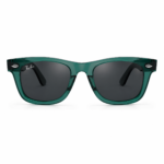 Premium Transparent Emerald Green Wayfarer Sunglasses – Crystal Green Frame | Smoke Lens | UV400 Protection
