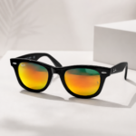 Premium Mirror Lens Wayfarer Sunglasses – UV Protection | Classic Black Frame | Unisex - Image 4