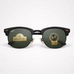 Classic Clubmaster Style Sunglasses – Black Frame | G-15 Green Lens | UV400 Protection - Image 3