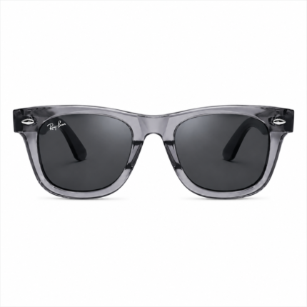 Premium Transparent Smoke Wayfarer Sunglasses – Grey Transparent Frame | Dark Lens | UV400 Protection